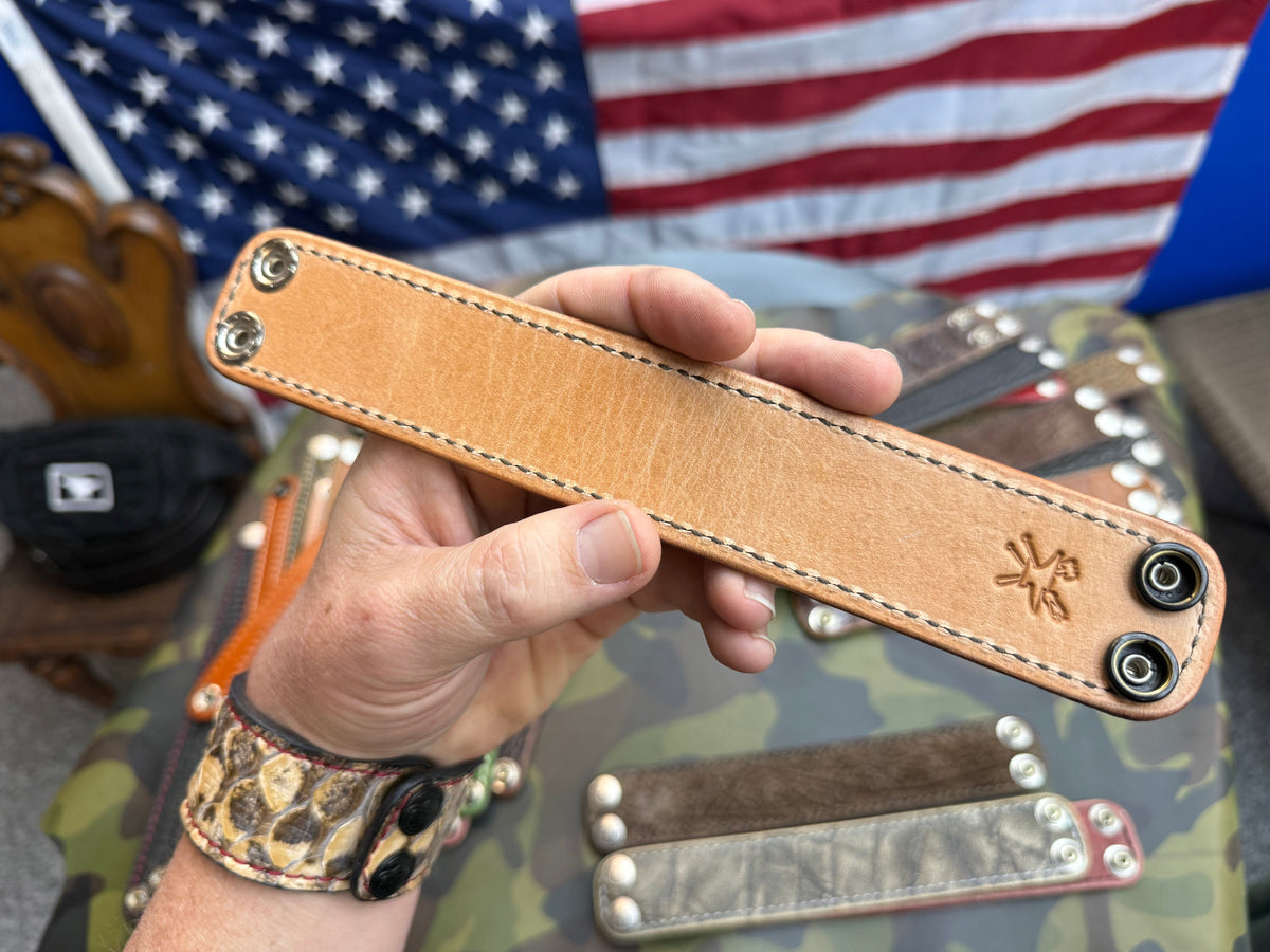 Exotic Leather Bracelet / Cuff:  Tan Elephant