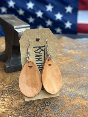 Exotic Leather Earrings: BabyBlue Python - Anvil Customs