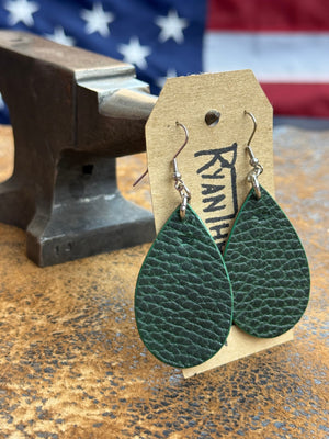 Exotic Leather Earrings: Cognac Elephant