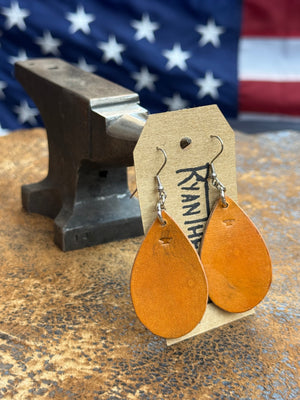 Exotic Leather Earrings: Matte Brown Python - Anvil Customs