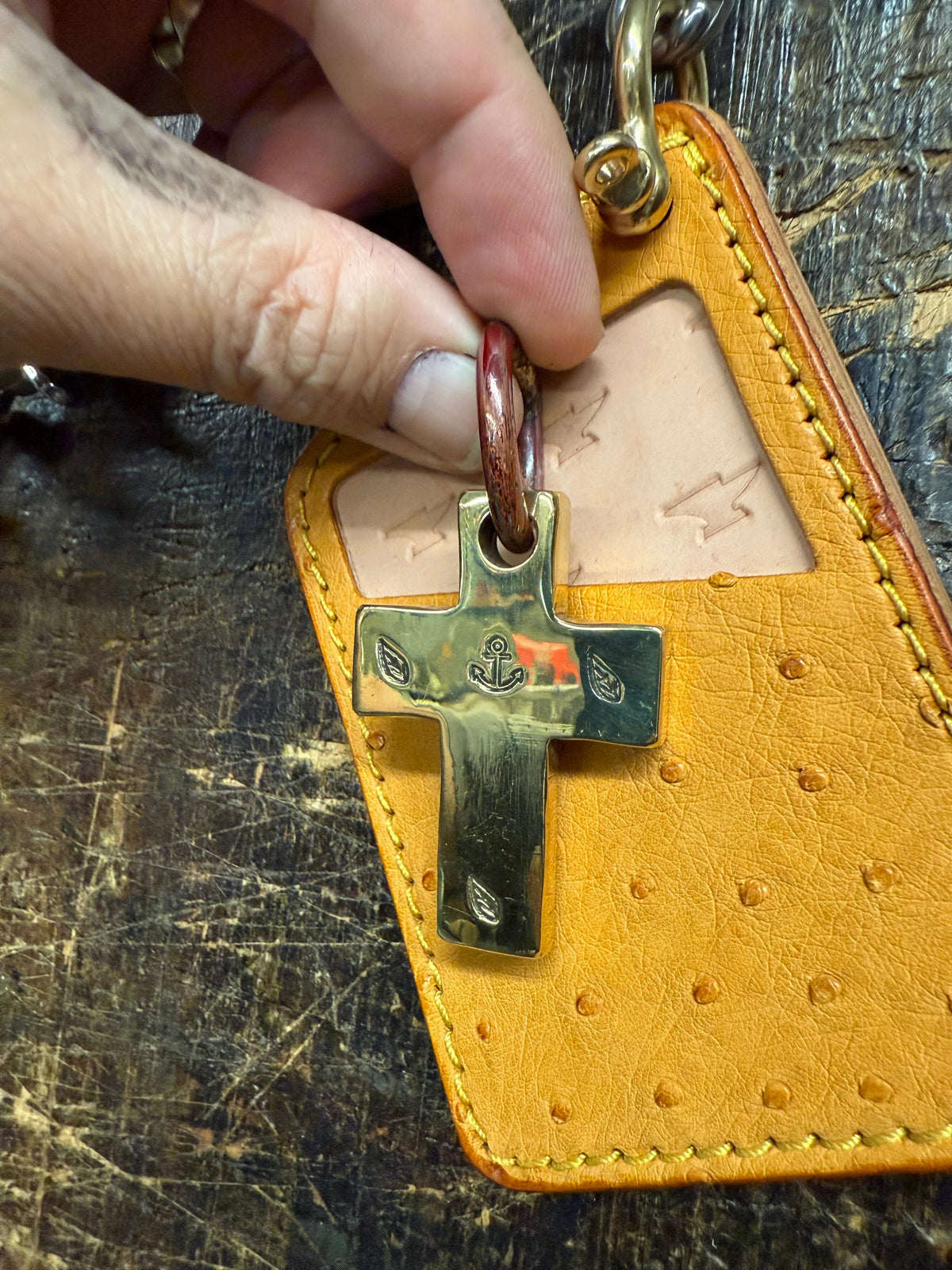 Forged Brass/Copper Cross Pendant - ‘Anchor of Hope’