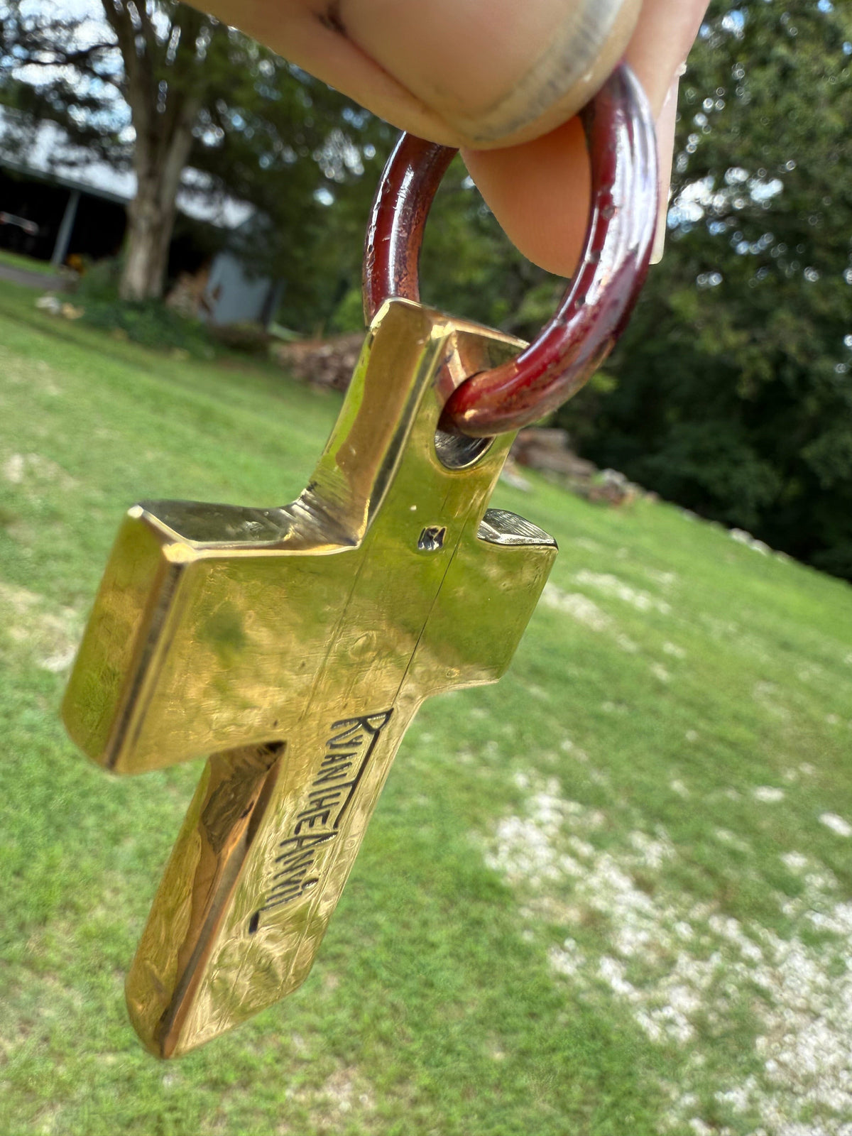 Forged Brass/Copper Cross Pendant - ‘Anchor of Hope’