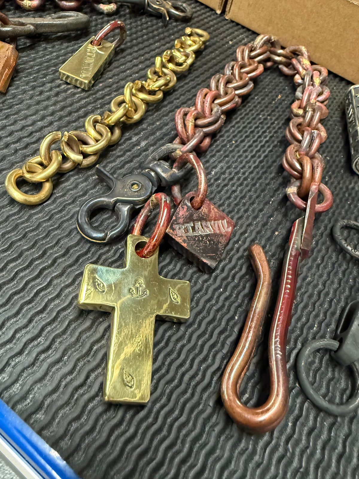 Forged Brass/Copper Cross Pendant - ‘Anchor of Hope’