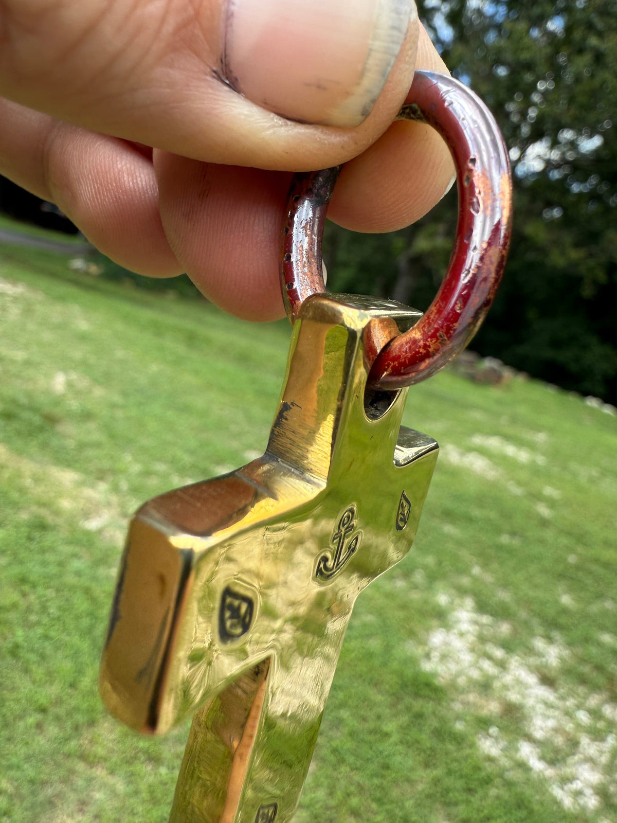 Forged Brass/Copper Cross Pendant - ‘Anchor of Hope’
