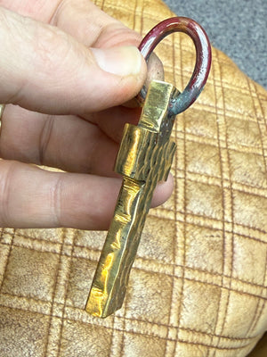 Forged Brass/Copper Cross Pendant - ‘Hammered’ - Anvil Customs
