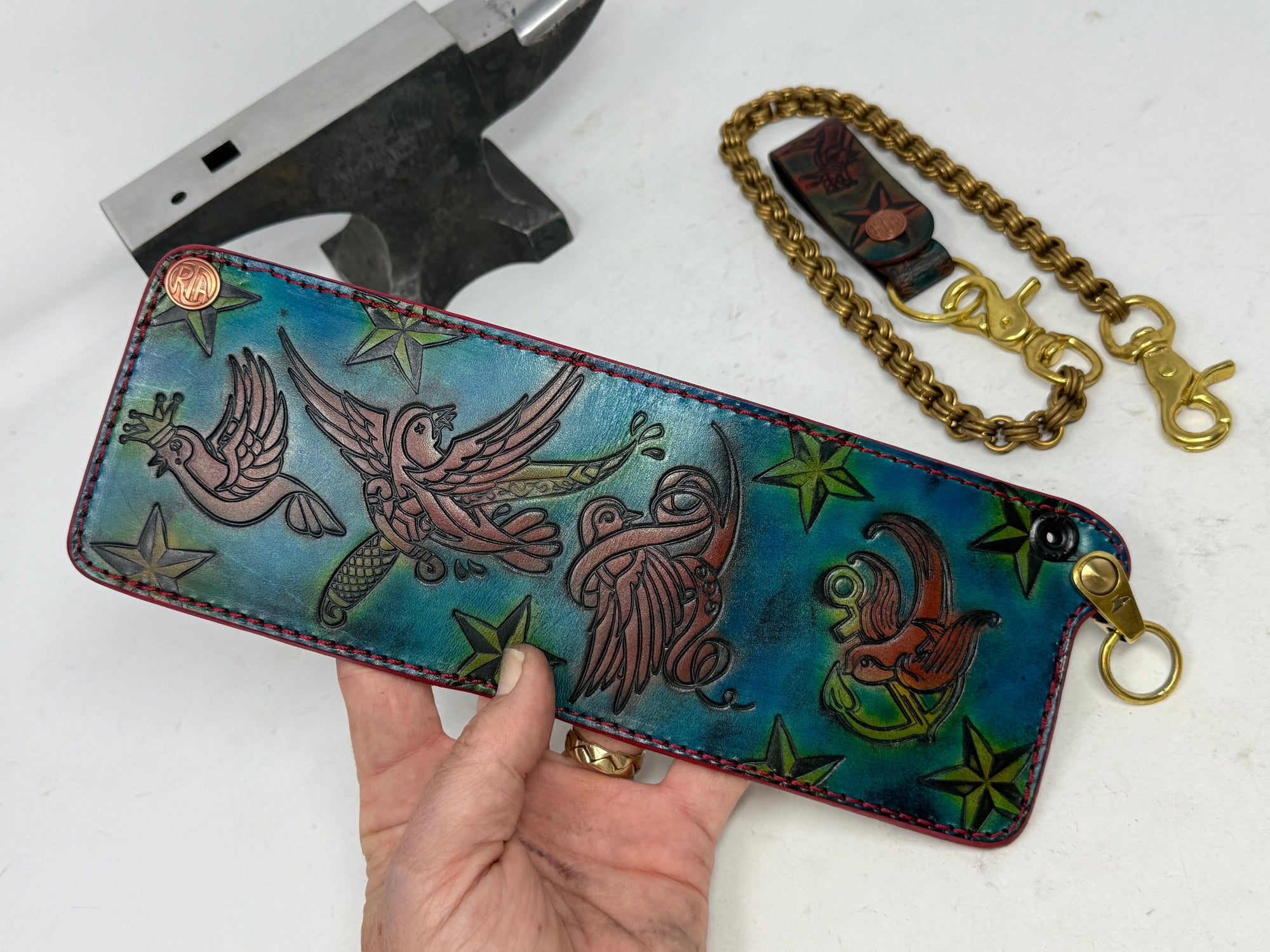 Custom Leather Wallets - Leather Biker Wallets - Anvil Customs