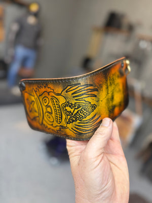 Hand Stained G3 Bifold Leather Chain Wallet - “Creeper” - Anvil Customs