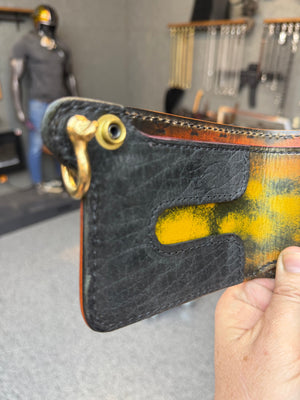 Hand Stained G3 Bifold Leather Chain Wallet - “Creeper” - Anvil Customs