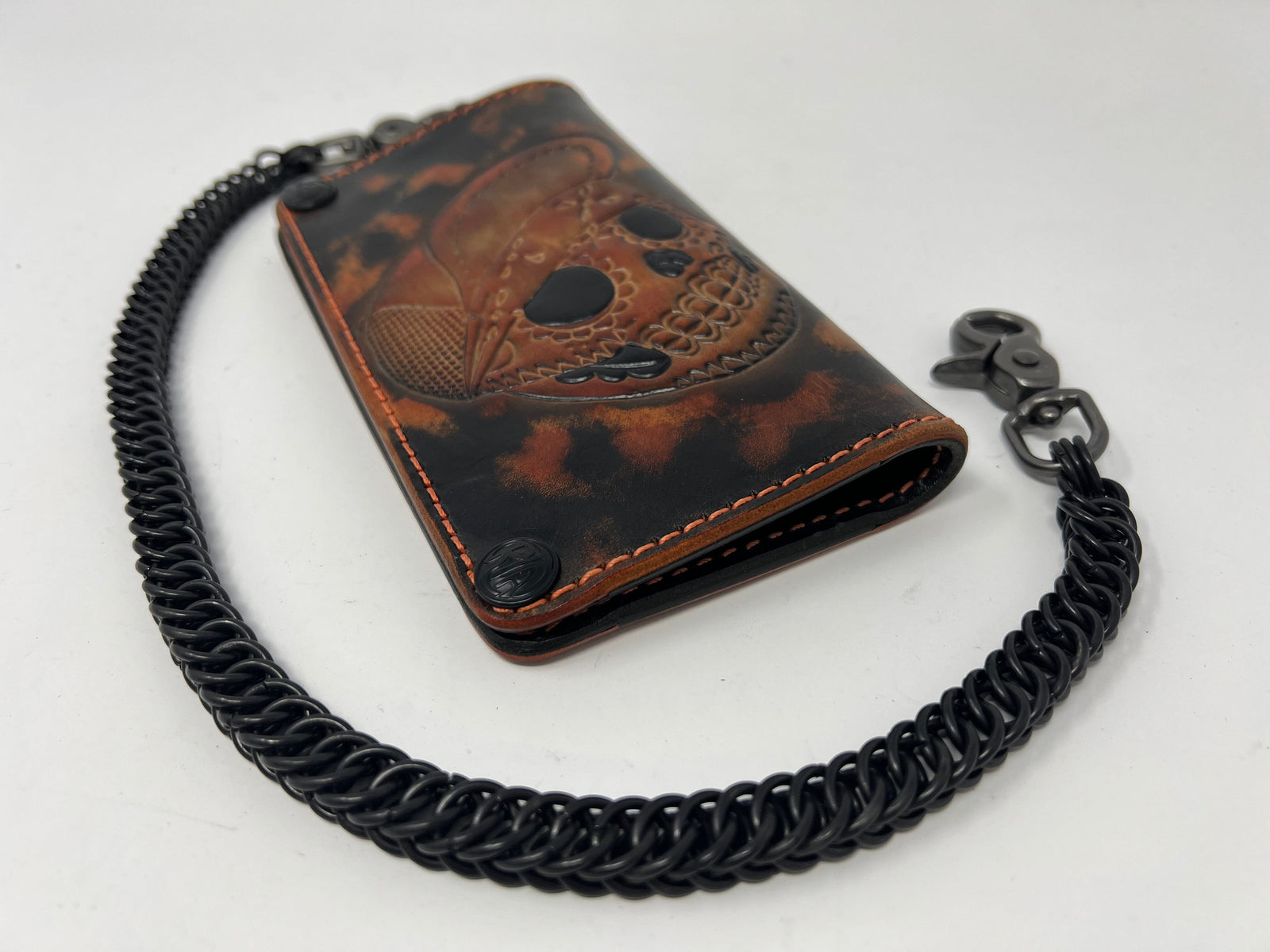 Trifold Leather Chain Wallet - Anvil Customs