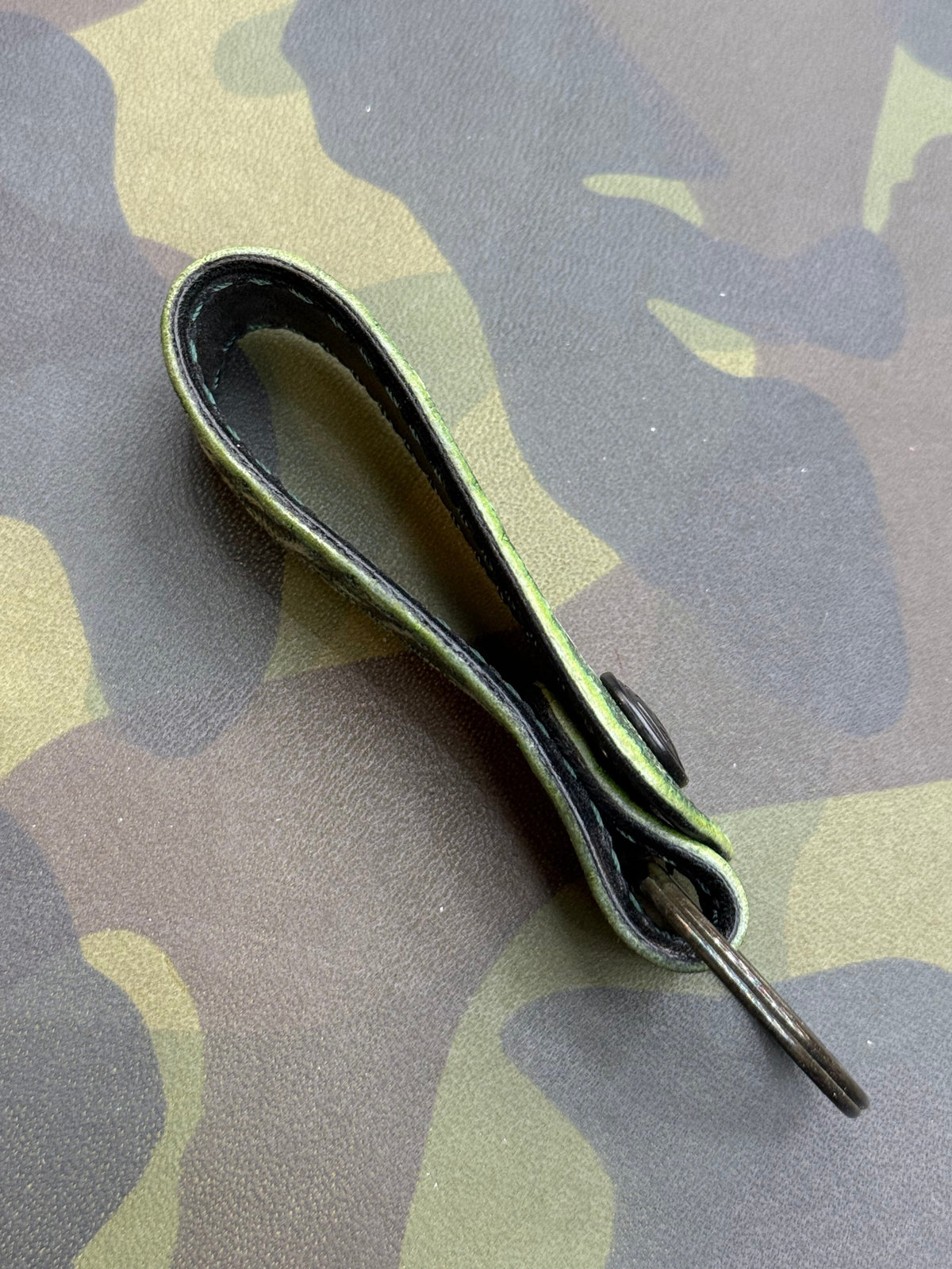 Leather Loop - Antique Green Elephant