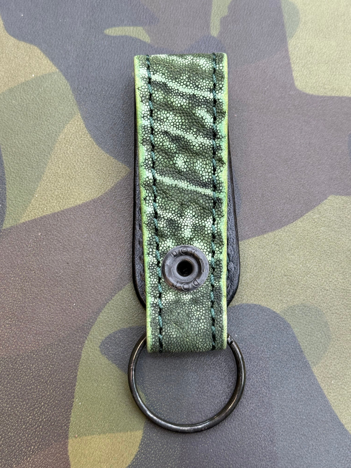 Leather Loop - Antique Green Elephant