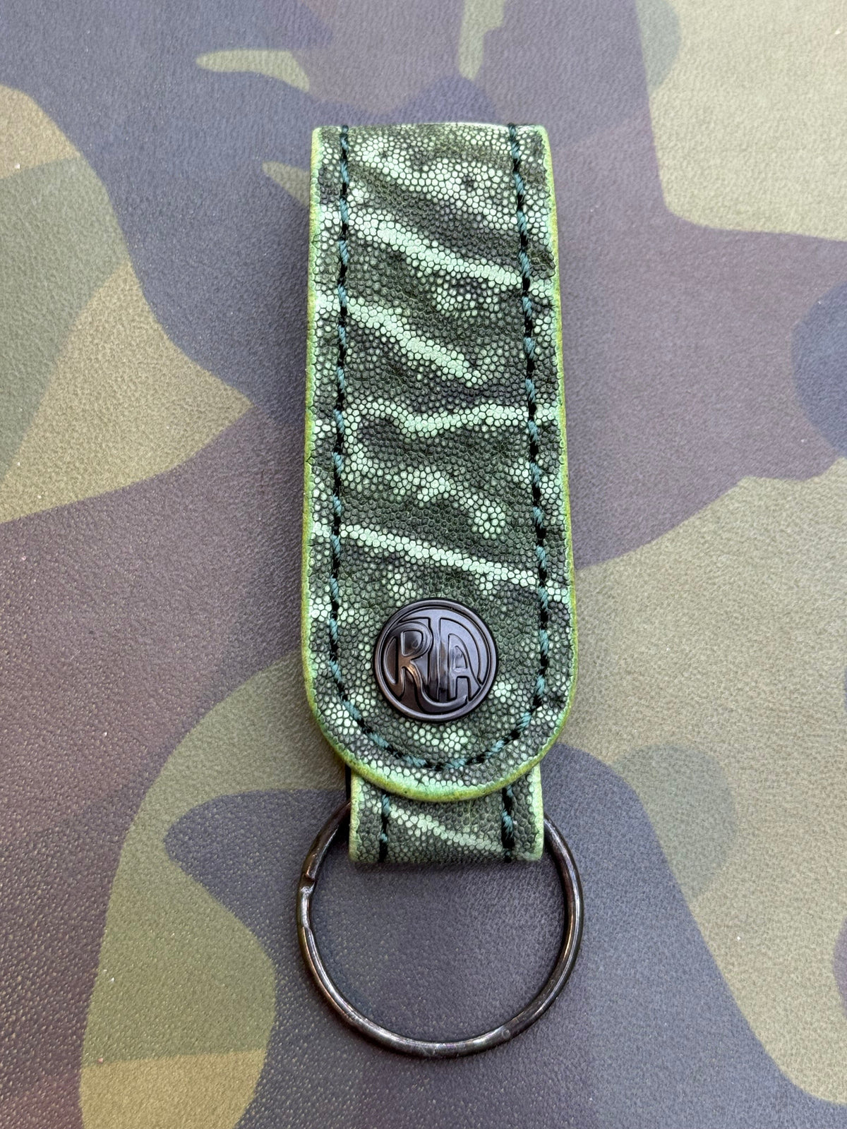 Leather Loop - Antique Green Elephant