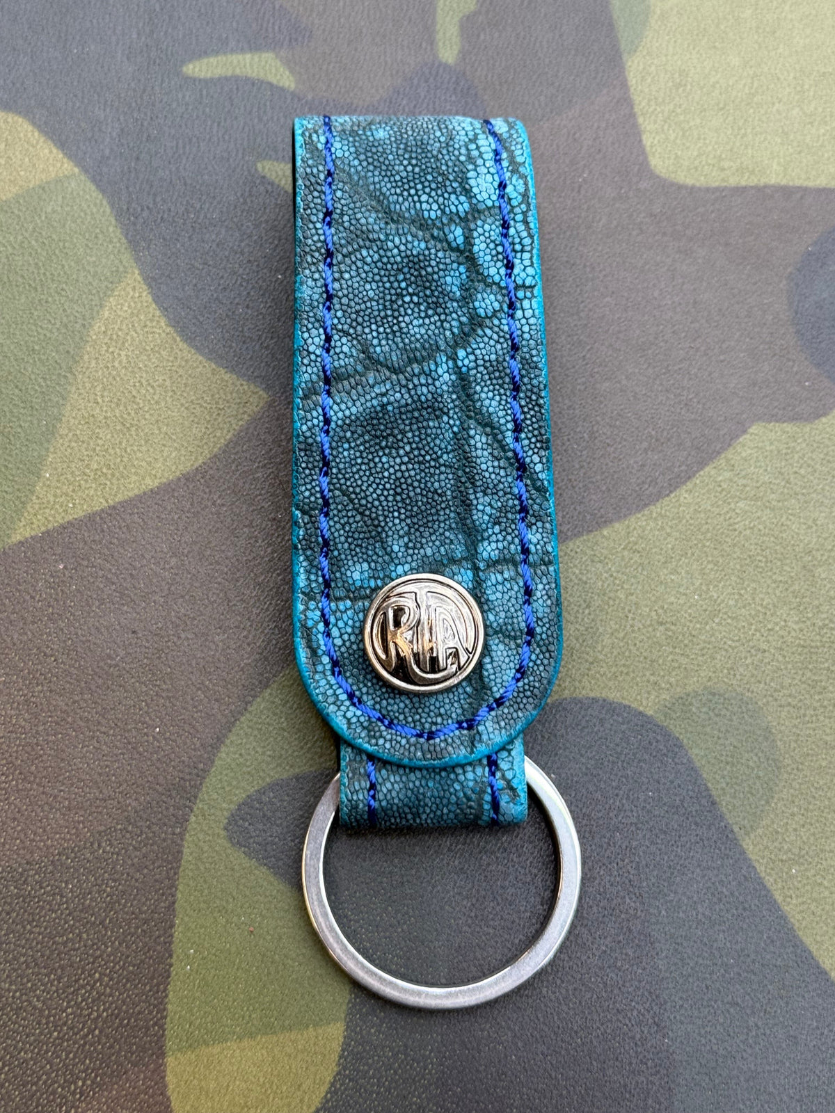 Leather Loop - Antique Turquoise Elephant