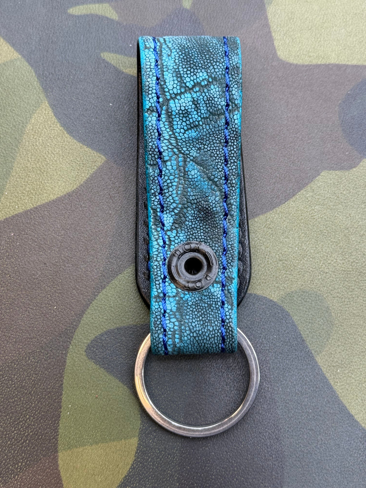 Leather Loop - Antique Turquoise Elephant