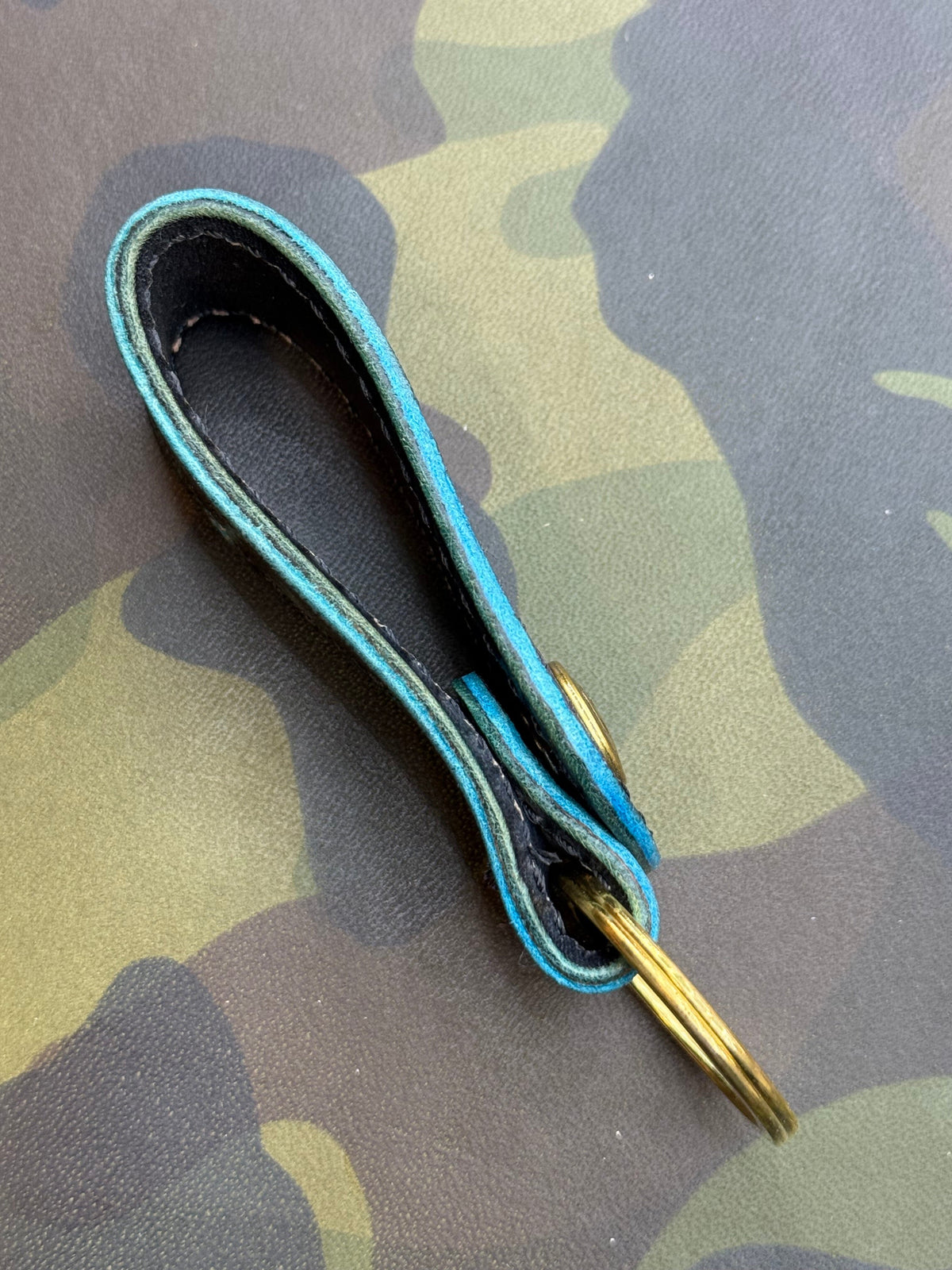 Leather Loop - Antique Turquoise Elephant