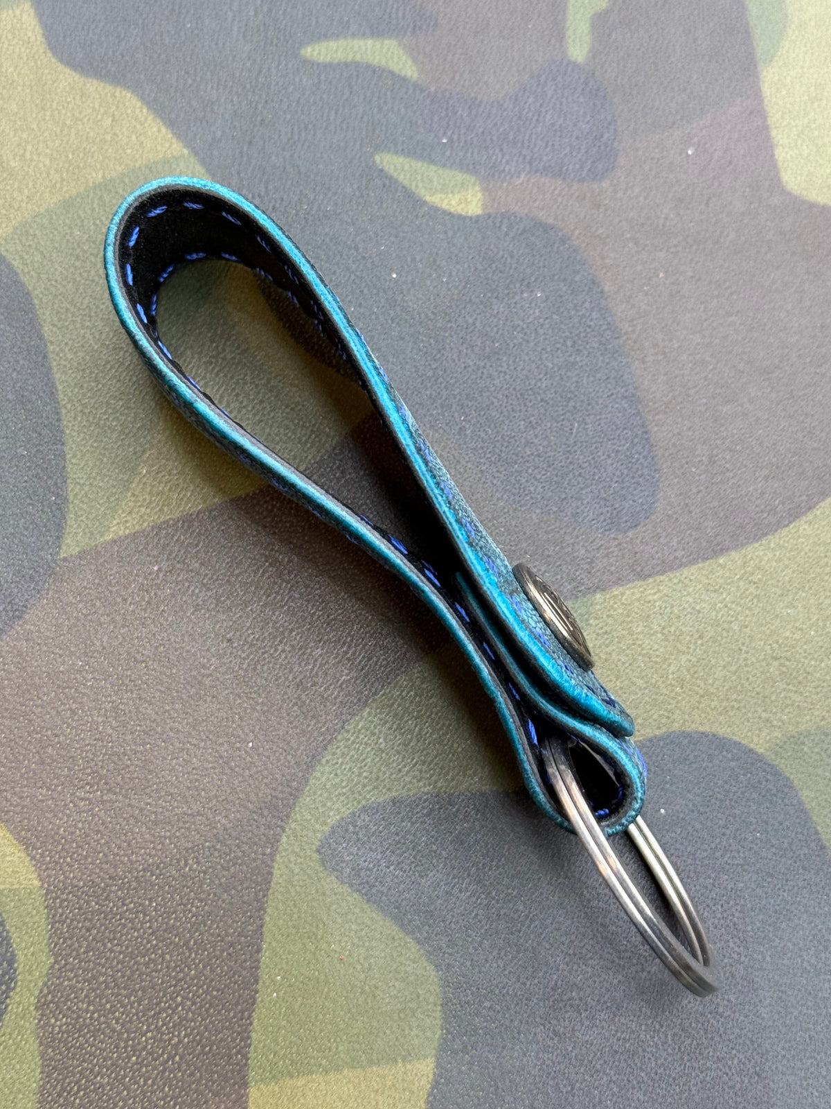 Leather Loop - Antique Turquoise Elephant