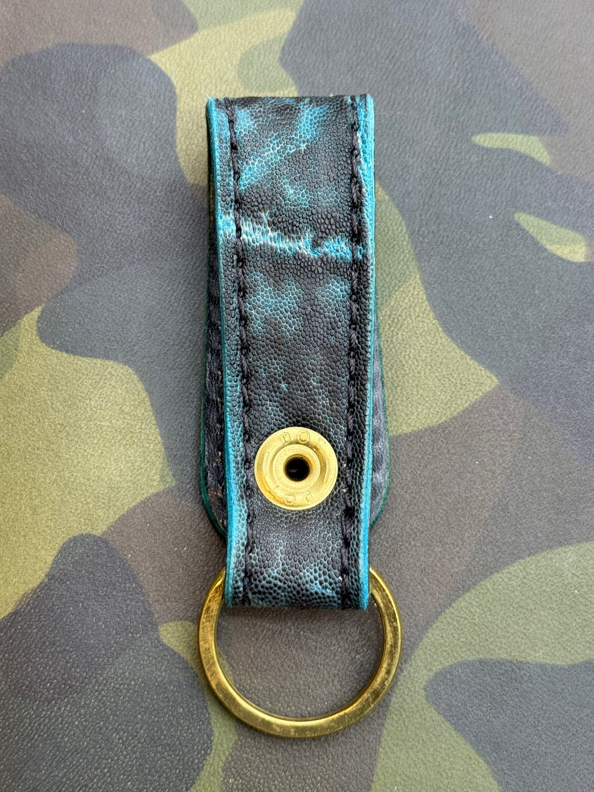Leather Loop - Antique Turquoise Elephant