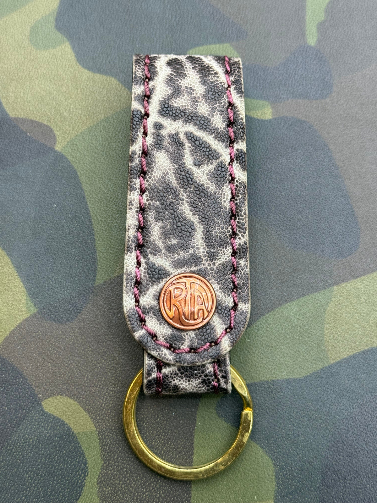 Leather Loop - Black Ice Elephant