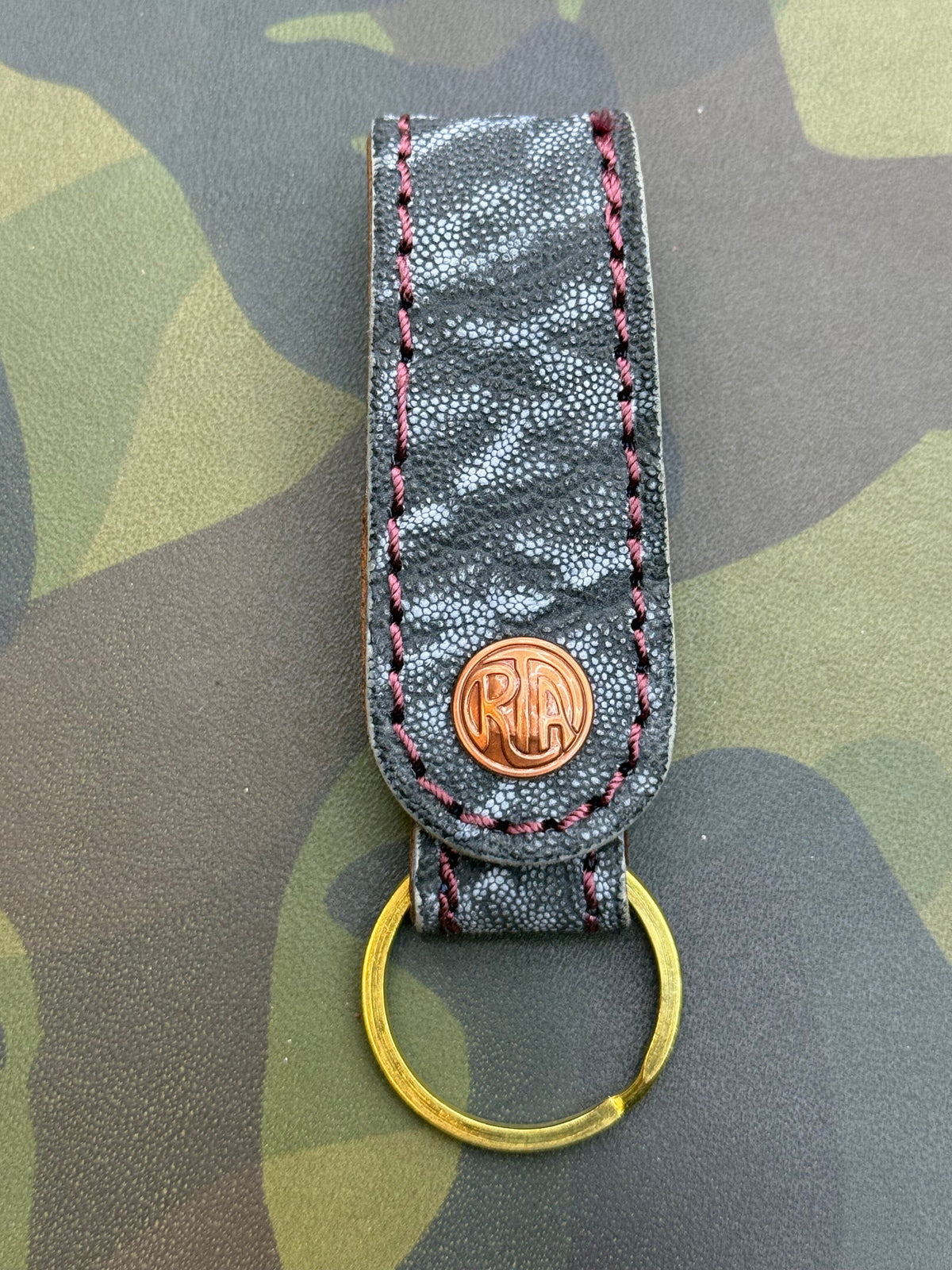 Leather Loop - Black Ice Elephant