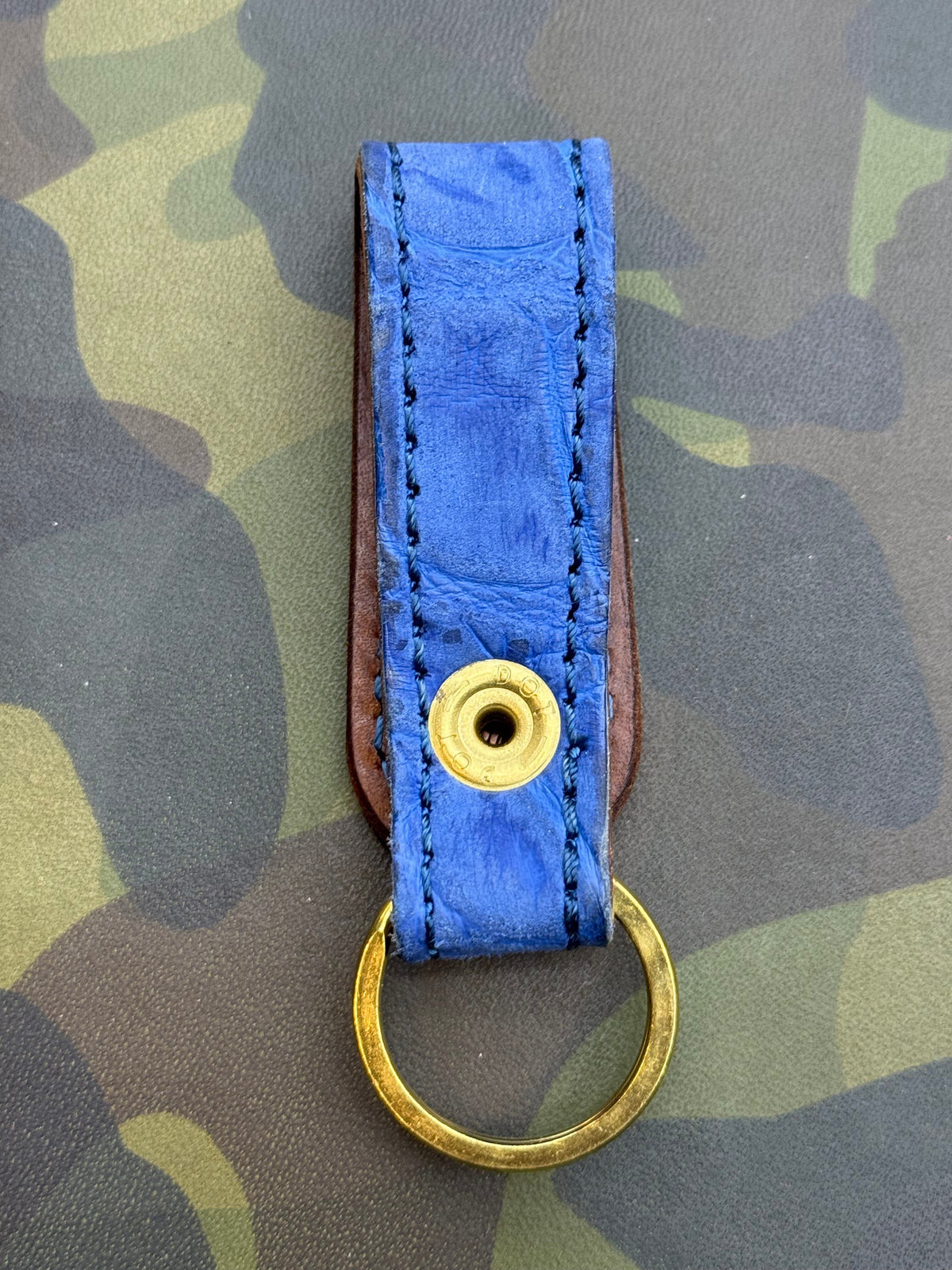 Leather Loop - Blue Nubuck Alligator