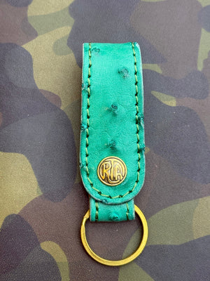 Leather Loop - Green Ostrich