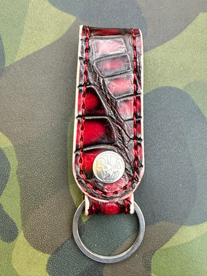 Leather Loop - Red/Black Alligator