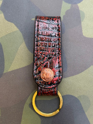 Leather Loop - Red/Black Alligator