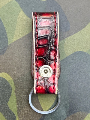 Leather Loop - Red/Black Alligator