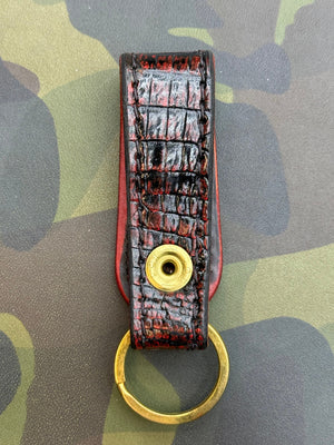 Leather Loop - Red/Black Alligator