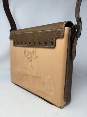 Leather Messenger Bag - Cocoa Elephant x Natural