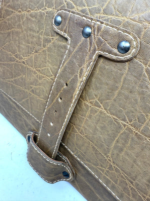 Leather Messenger Bag - Cocoa Elephant x Natural