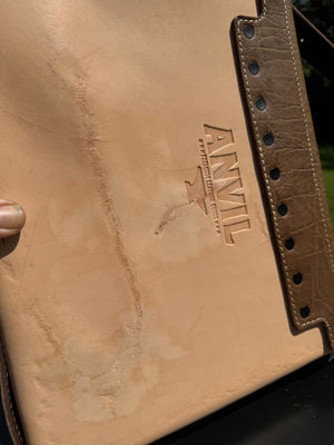 Leather Messenger Bag - Cocoa Elephant x Natural