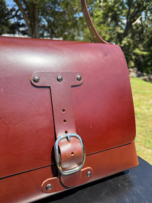Leather Messenger Bag - “Lounge Brown” Buffalo