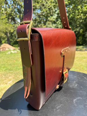 Leather Messenger Bag - “Lounge Brown” Buffalo