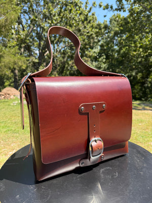Leather Messenger Bag - “Lounge Brown” Buffalo