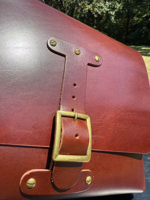 Leather Messenger Bag - “Lounge Brown” Buffalo