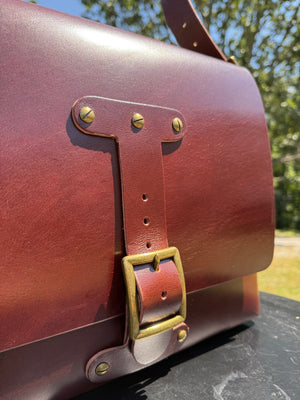 Leather Messenger Bag - “Lounge Brown” Buffalo