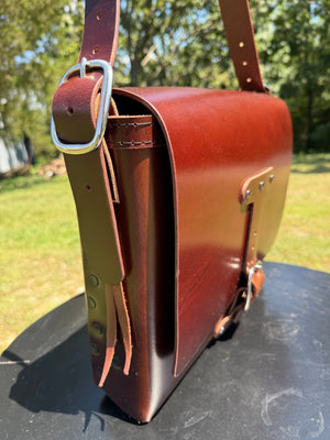 Leather Messenger Bag - “Lounge Brown” Buffalo
