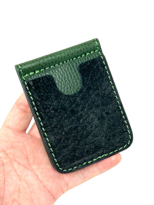 Leather Money Clip Wallet - Black Hippo