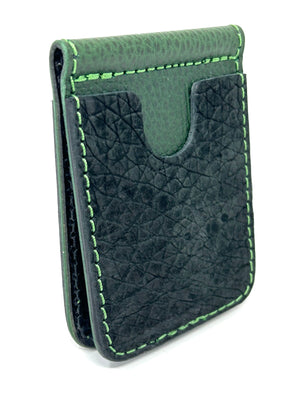 Leather Money Clip Wallet - Black Hippo