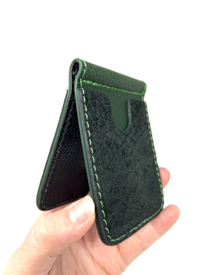 Leather Money Clip Wallet - Black Hippo