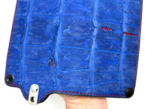 Long Biker Chain Wallet Gen4 - “Nubuck Blue” Alligator