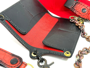 Long Biker Chain Wallet - Red Hornback Alligator “SLASHER WALLET”