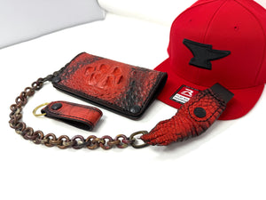 Long Biker Chain Wallet - Red Hornback Alligator “SLASHER WALLET”