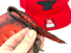 Long Biker Chain Wallet - Red Hornback Alligator “SLASHER WALLET”