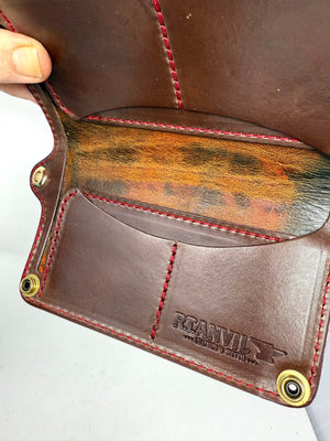 Long Biker Chain Wallet - “Tortoise” Alligator