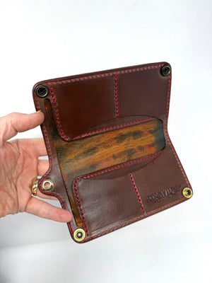 Long Biker Chain Wallet - “Tortoise” Alligator