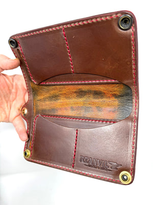 Long Biker Chain Wallet - “Tortoise” Alligator