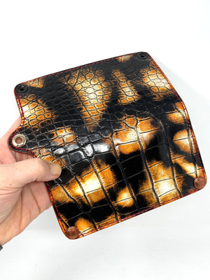 Long Biker Chain Wallet - “Tortoise” Alligator