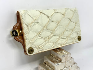 Long Biker Chain Wallet - White Arapaima